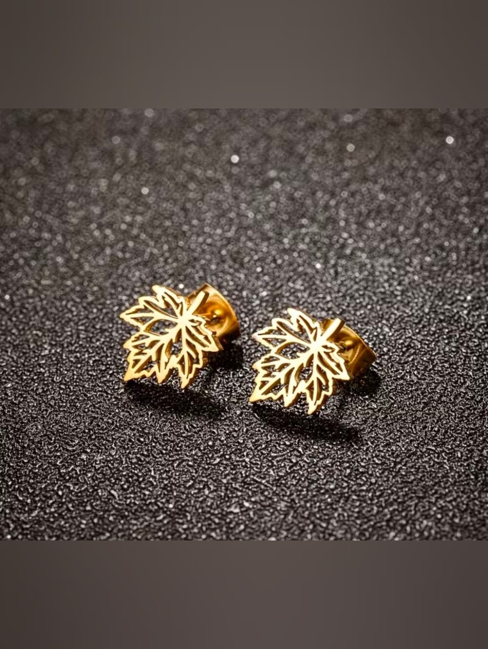 $8 Each Or Bundle 5/$20 Gold Maple Leaf Stud Earrings